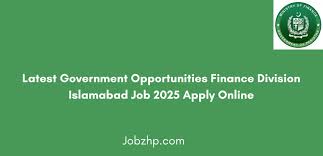 Latest Government Opportunities Finance Division Islamabad Job 2025 Apply Online